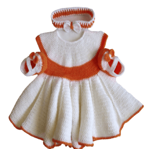 Beautiful  crochet baby dress set/ 3 pieces crochet set for little angels