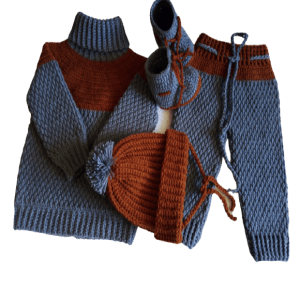 Babyboy crochet 4pieces set/ handmade babyboy set