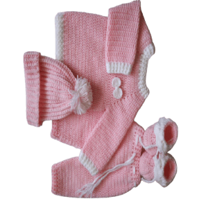 Adorable handmade baby sweater set/Baby girl crochet 4piece set