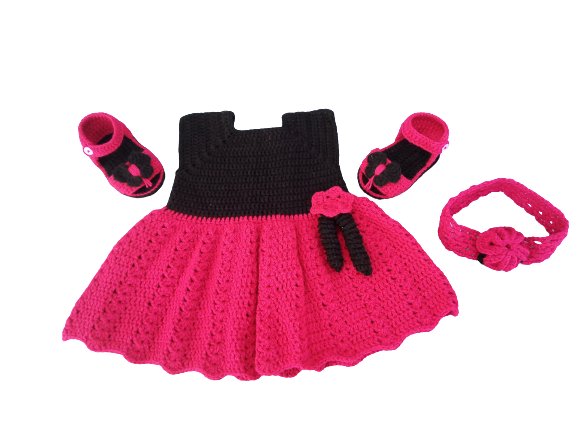 Cute crochet baby dress/ crochet 3 set babygirl outfit/crochet babyshower gift