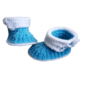 Crochet baby girl booties| crochet pre-walker cuffed booties
