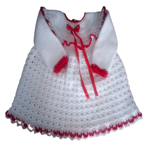 Handmade crochet long-sleeved dress/ Crochet baby girl frock, birthday gift