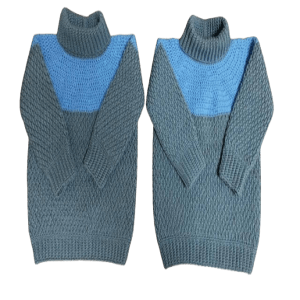Handmade crochet baby boy pullover sweaters/turtleneck designed sweaters for twin boys